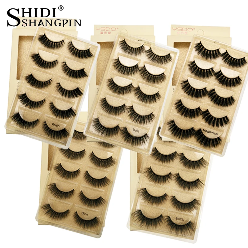 

New 5 Pairs Natural Long False Eyelashes Fluffy 3d Mink Lashes Cruelty Free Makeup Soft Fake Eyelash Extension Faux Cils S20