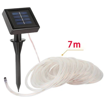 

7M 2V Solar LED String Lights Tube Waterproof Outdoor Fairy garden light for all holidays Christmas Party new year decoration