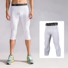 Мужские компрессионные базовый слой 3 4 штаны для бега леггинсы колготки для мужчин s тренировки Спортивная одежда Футбол Баскетбол Фитнес тренажерный зал Леггинсы