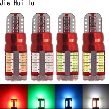 

6Pcs T10 168 192 W5W 57 SMD 3014 LED Canbus No Error Car Marker Light Parking Lamp 57smd Motor Wedge Bulb White Red Blue Green