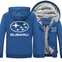 Новый для мужчин s толстовки зимнее пальто автомобиля Логотип Subaru утолщение теплые кофты Хлопок повседневное флис