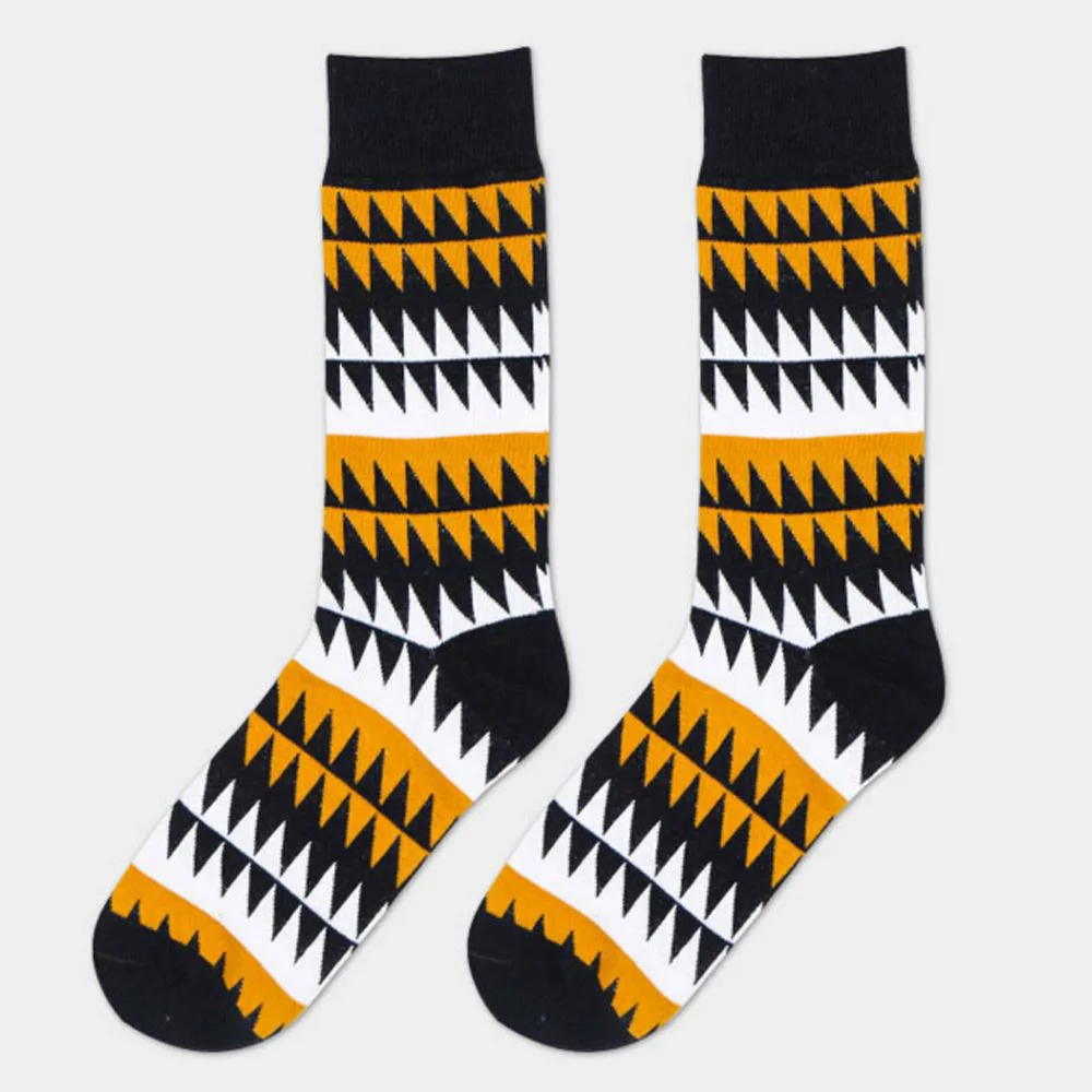 1 пара модных цветных полосатых осенне-зимних теплых Хлопковых Носков унисекс жаккардовые вечерние носки на каникулы