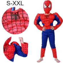 2016 S-XXL Muscle spiderman costume children kid boy girl halloween costume the spider man mask ball Masquerade party clohing