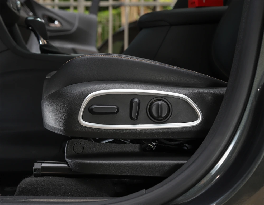 1 pieza ABS ajuste de asiento de plata interruptor botón cubierta ajuste se ajusta para Chevrolet Equinox accesorios de Interior piezas de estilo de coche