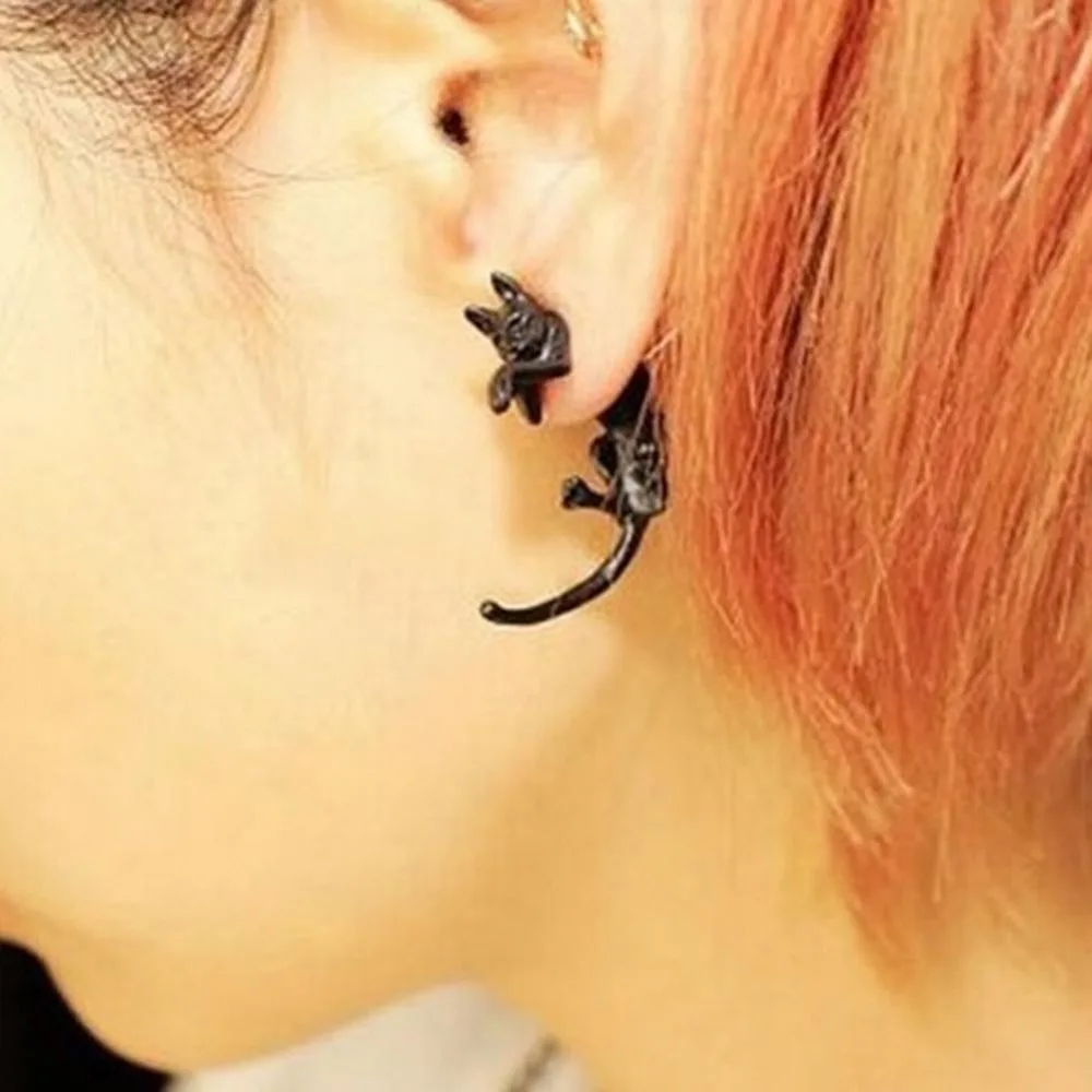 

1 PCS Popular Long Tail Small Leopard Cat Puncture Girls And Boys Stud Earrings for Men Women Drop shipping