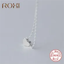 ROXI 925 Серебряное колье Подвеска «любящее сердце» ожерелье простые серебряные ожерелья для женщин ювелирные изделия колье femme Bijoux