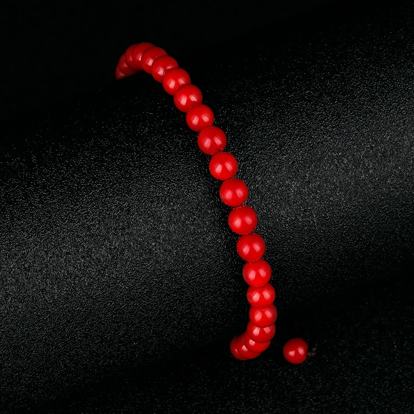 

Red Natural Stone Beads bracelet with Stainless steel beads Bracelet Handmade charm bracelets for women jewelry gift