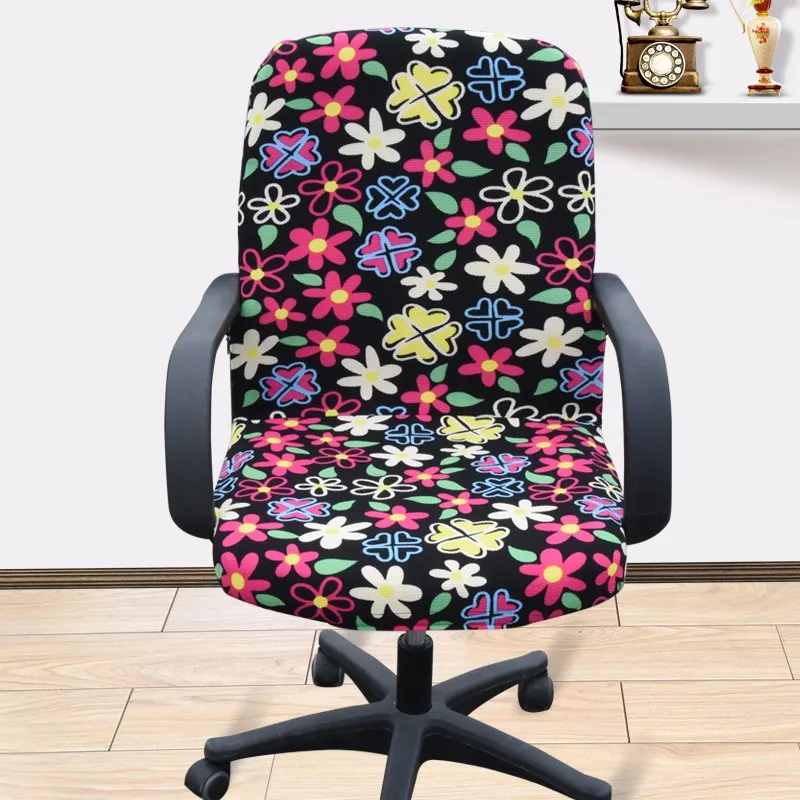 Простой офисный чехол на компьютерное кресло с боковой молнией дизайнерский чехол для кресла recouvre шезлонг супер стрейч вращающийся чехол для кресла