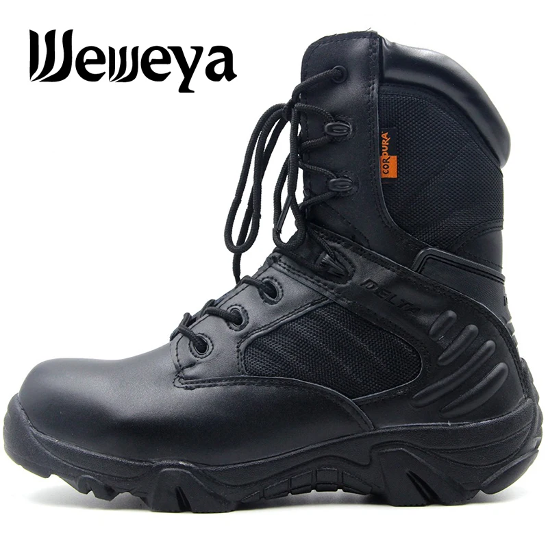 

New Hiking Shoes Professional Outdoor Tactical Boots Large Size 39-47 Camping Climbing Rubber Sole Leather Men DELTA Sneakers