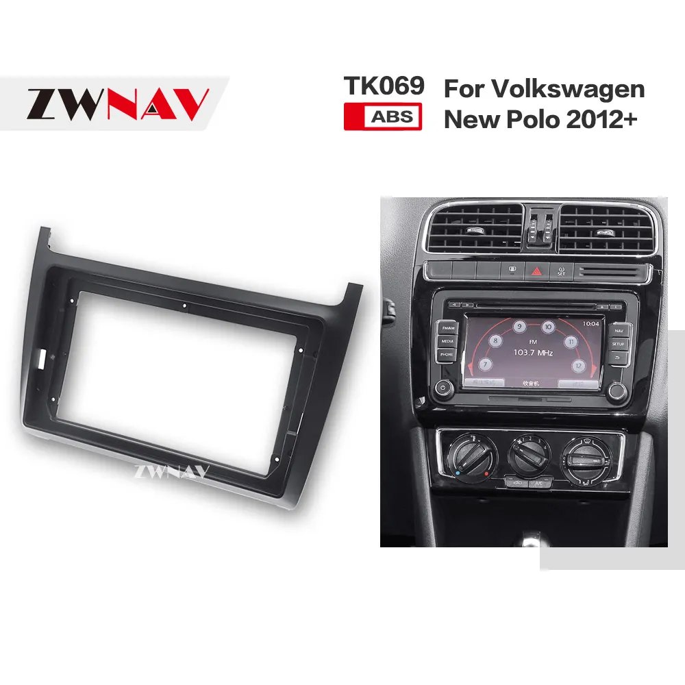 ZWNAV автомобильный двойной Din рамка Радио панель DVD Dash внутренняя отделка для Volkswagen new POLO 2012 2013