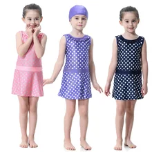 Мусульманское Плавание Одежда для девочек Плавание One piece Плавание костюмы Ислам ic детей арабских Ислам пляжная одежда Плавание костюмы дети полный охват плавание костюм