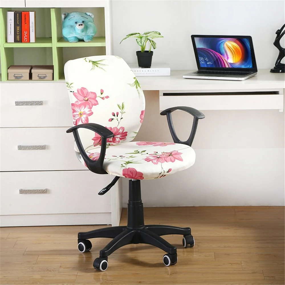 

Flower Printing Office Split Chair Cover Rotating Removable High Elastic Chair Seat Cover Modern Slipcover housse de chaise New