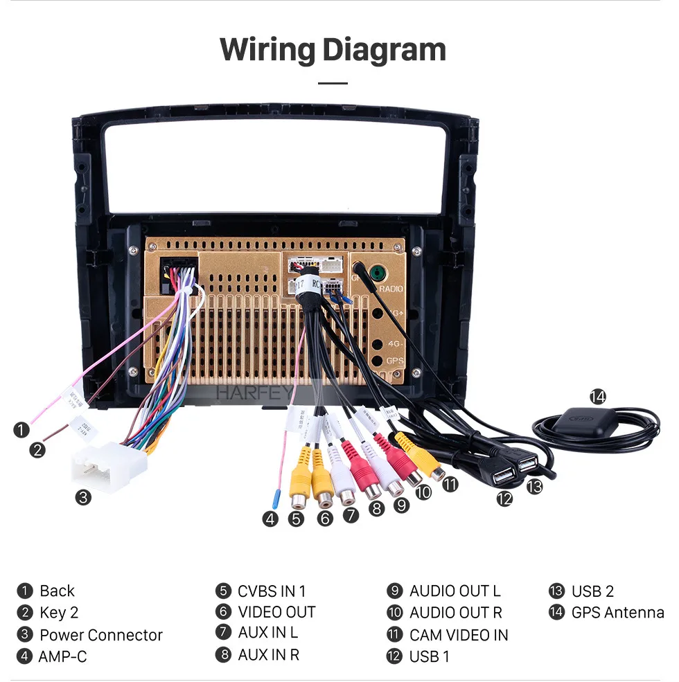 Best Harfey 9" Android 8.1 HD Touch Screen for 2006 2007 2008-2013 Mitsubishi PAJERO V97/V93 Radio GPS Nav Car Stereo with Bluetooth 19