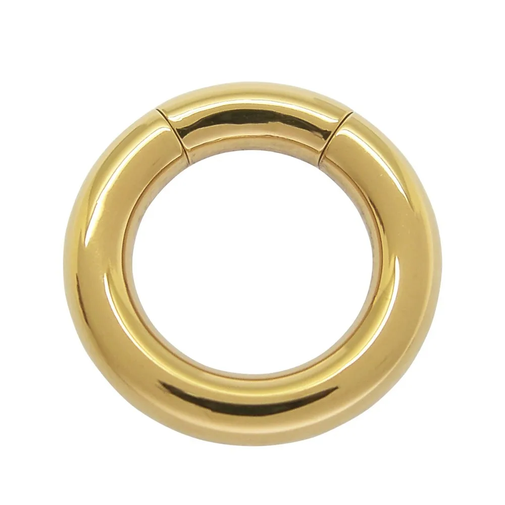 3mm x 10mm PVD Gold Coated Surgical Steel Body Piercing Segment Ringin