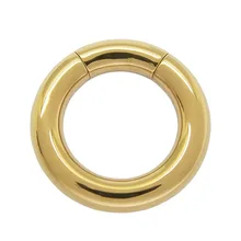 3 mm x 10 mm PVD oro recubierto cuerpo de acero quirúrgico Piercing anillo de segmento