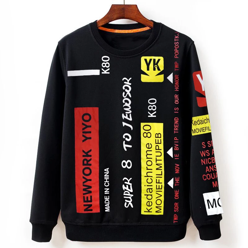 

new arrival fashion super Large Men Pullover Tide O-neck Casual Print spring autumn cotton plus size 2XL 3XL 4XL 5XL 6XL 7XL 8XL