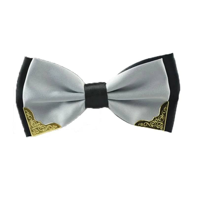 Мужские галстуки, модные вечерние галстуки-бабочки на свадьбу, галстук-бабочка для мальчиков и девочек, яркие однотонные аксессуары с бантом, галстук-бабочка - Цвет: sliver