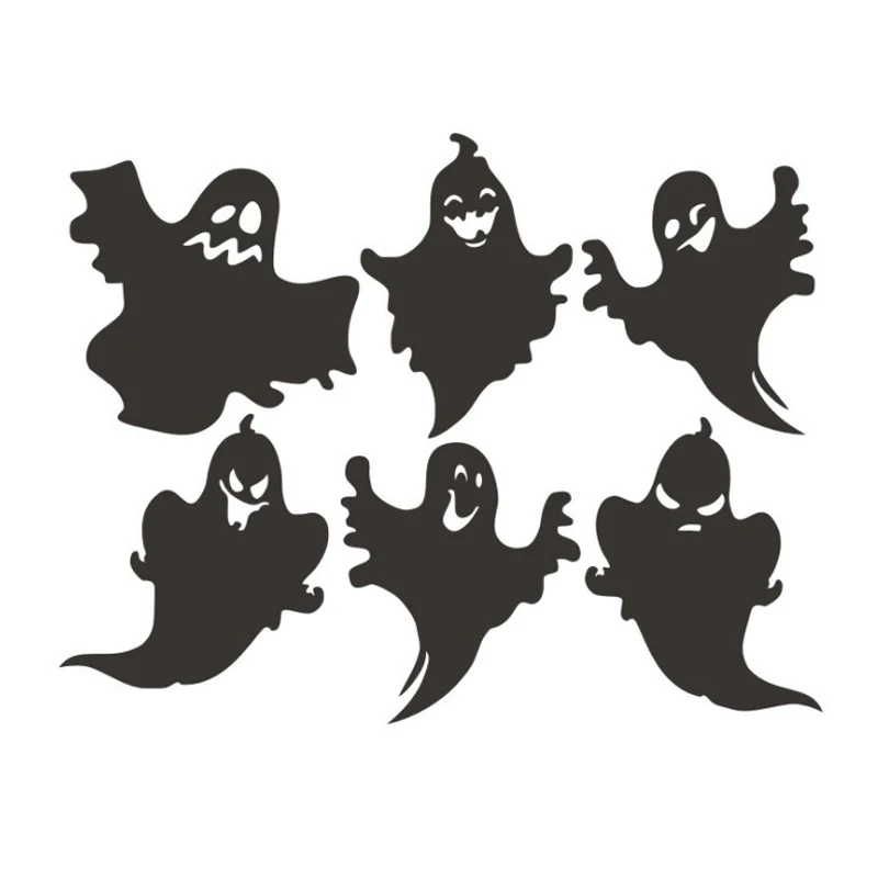 43.5cmx34cm Halloween Funny Six Ghost Car Stickers Set Scary Wall Paper