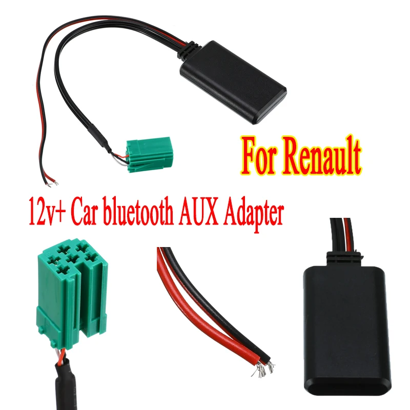 12v+ bluetooth автомобиля AUX адаптер 2,0/3,0/4,0 Беспроводной радио обоих концах для подключения к стереосистеме для Renault Clio Kangoo Megane Scenic 2005-2011 черный