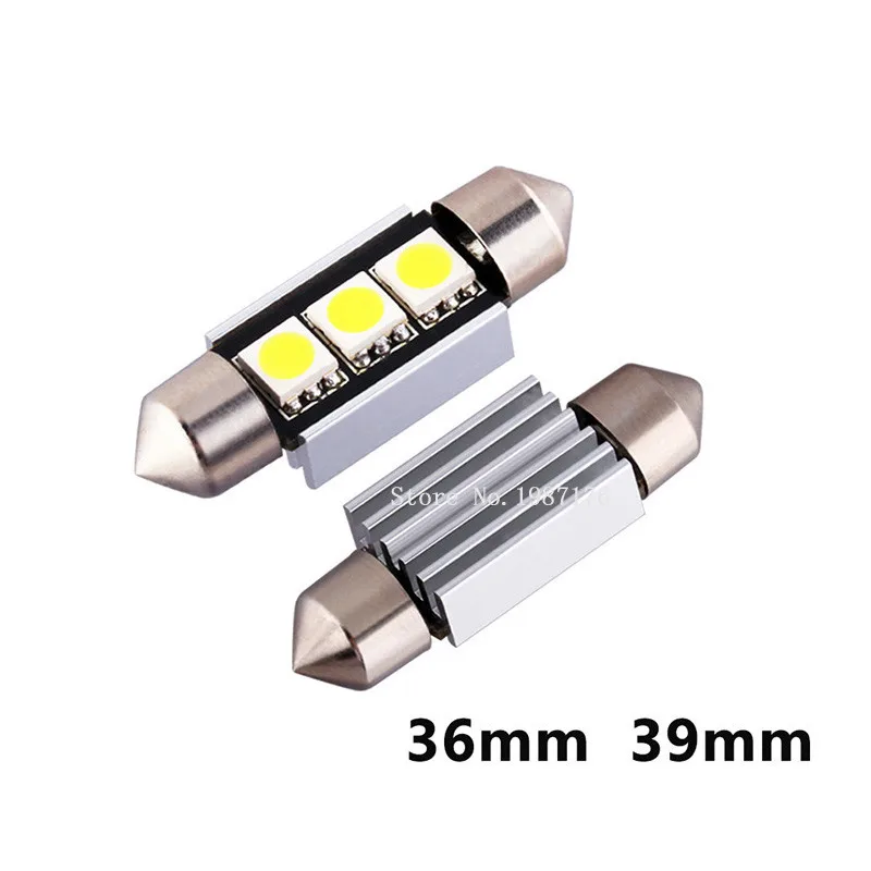 1 шт. авто светодиодный гирлянда/купол 36/39 мм 5050 3 SMD белый/красный 12V C5W автомобилей Canbus Error Free лампа для чтения лампы