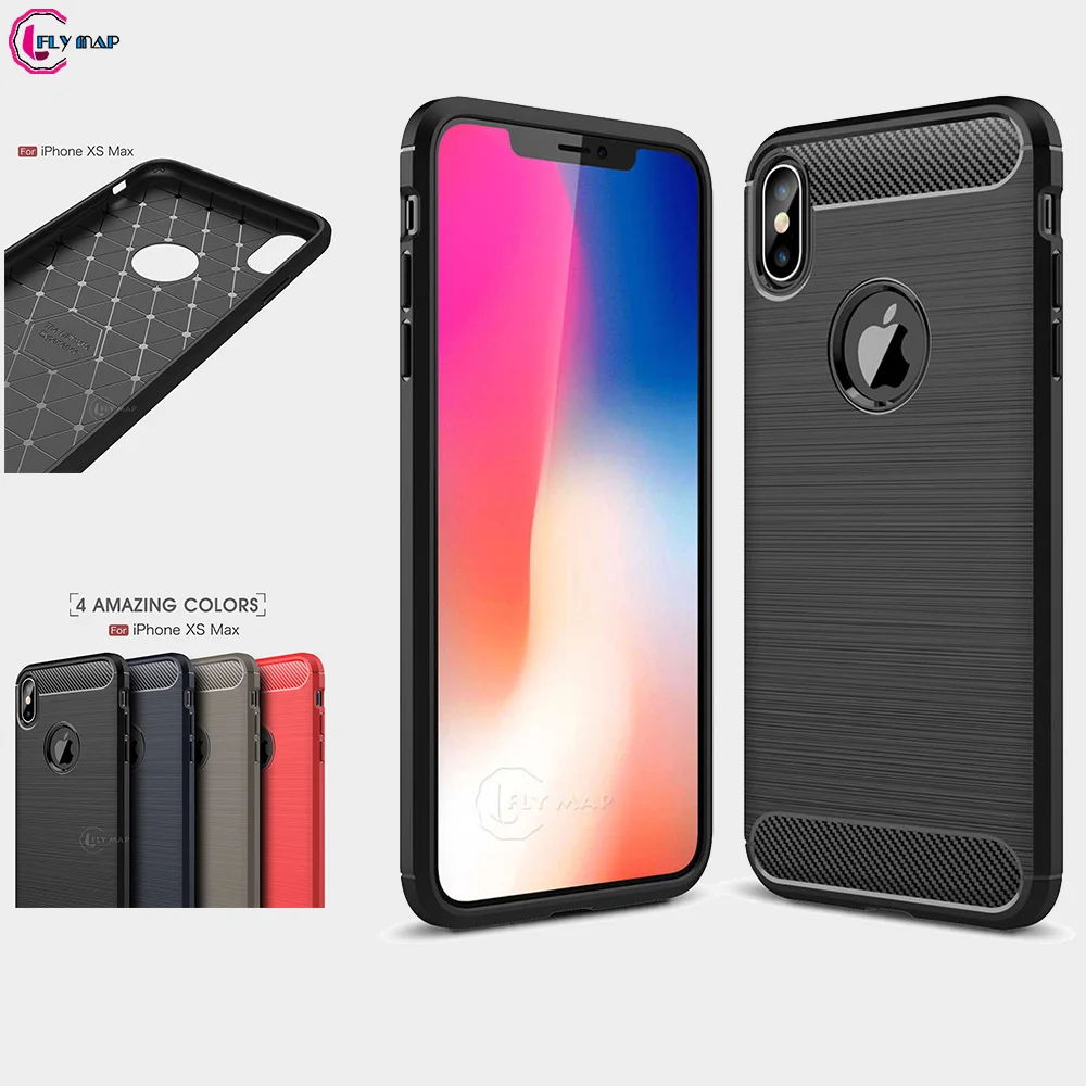 Чехол из ТПУ для Apple iPhone XS/XsMax/XR Мягкий силиконовый чехол углеродного волокна