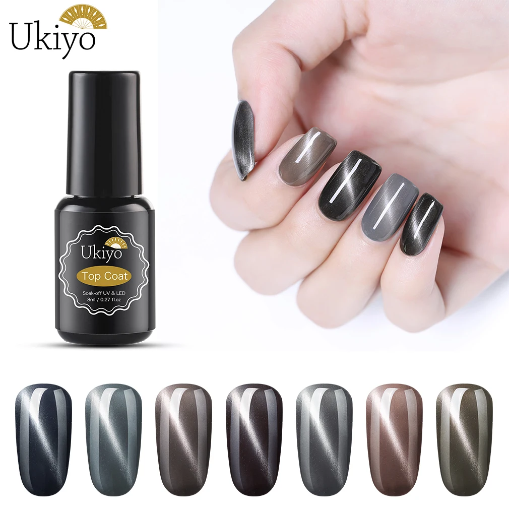 Ukiyo 8 мл серый кошачий глаз гель лак для ногтей магнит галактика блеск кошачьи