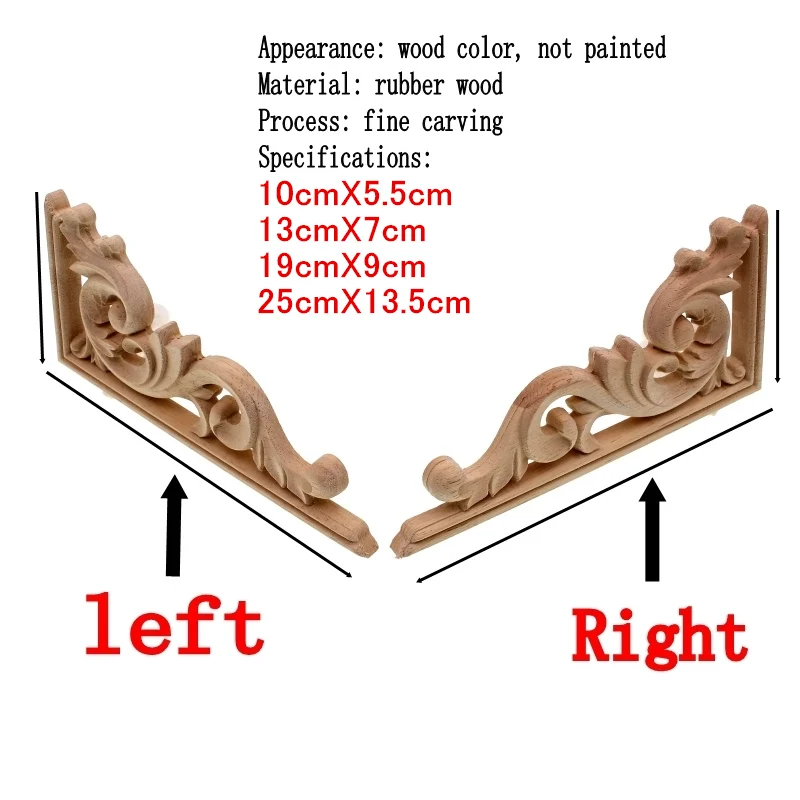 Ornament Crafts Miniature Ornament Wooden Figurine Crafts Resin Crafts Glass Fruit Pendants RUNBAZEF Solid Wood Applique Carved Floral Long Flower Furniture Decorative Accessories Home Decoration Accessories Artesanato