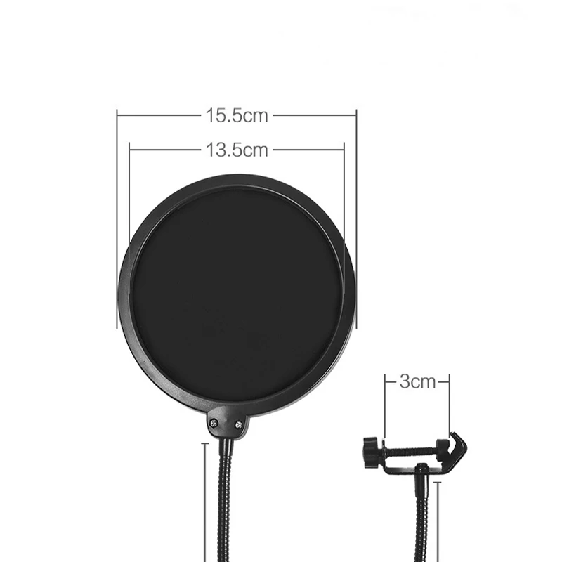 Профессиональный микрофон Поп фильтр ветрового стекла крышка фильтра студийное оборудование для Запись с гибкой держатель моноблочной
