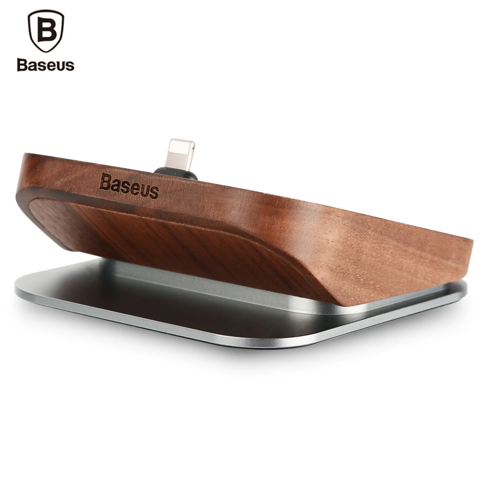 imágenes para Nueva baseus duowood 8 pin 2 en 1 sostenedor del soporte y escritorio base de carga sync dock para el iphone soporte de transmisión de datos al ordenador imágenes para Nueva baseus duowood 8 pin 2 en 1 sostenedor del soporte y escritorio base de carga sync dock para el iphone soporte de transmisión de datos al ordenador