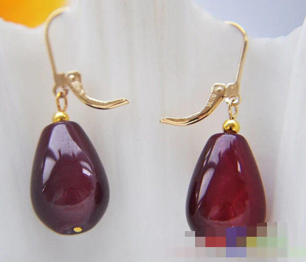 

free shippinbg 12252 red Teardrop agate bead dangle earring