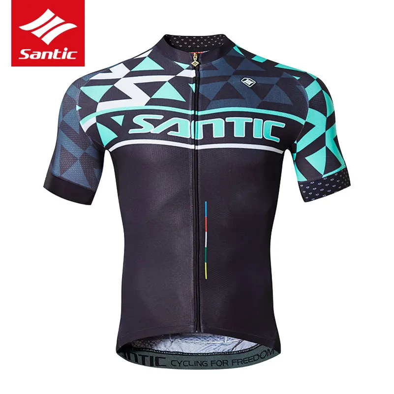 Santic Pro короткий рукав майки для велоспорта дышащие MTB дорожный велосипед Джерси противоскользящие быстросохнущие Спорт на открытом воздухе велосипедная одежда