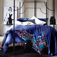 2016 100% כותנה חדשה מחווה רקמת טקסטיל לבית להגדיר כותנה מצרית מיטת קינג מלכת סט מצעי כיסוי המיטה