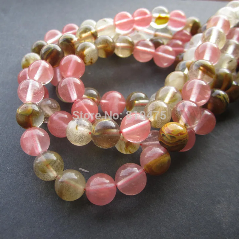 

4MM 6MM 8MM 10MM Cherry Crystal Round Semi-precious Stone Beads Pick Size 15"Diy Bracelet Necklace For Jewelry