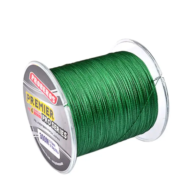 300M PE Multifilament Braided Fishing Line Super Strong Fishing Line Rope 4 Strands Carp Fishing Rope Cord 6LB- 80LB Newest - Цвет: Зеленый