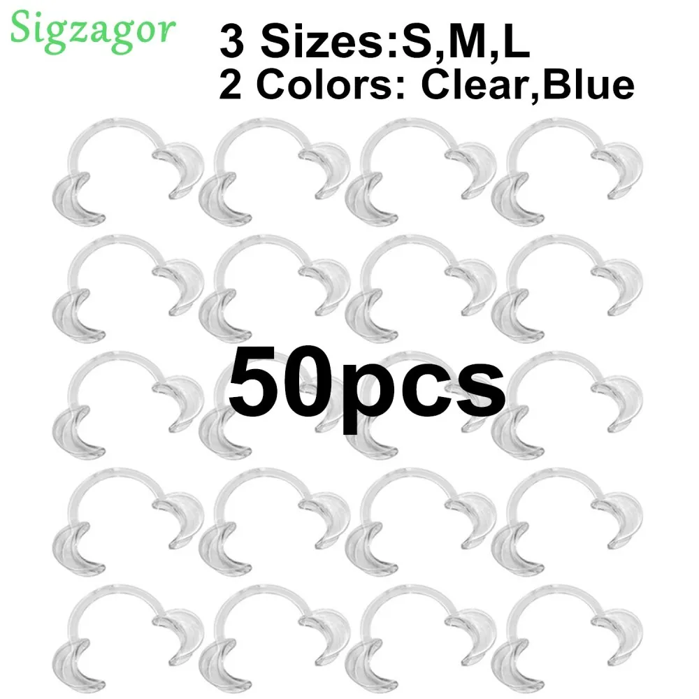 [Sigzagor] 50 шт. s m outhpieces стоматологический Ретрактор для щеки часы забавная игра C взрослые дети зубы держатель для отбеливания s m l синий прозрачный - Цвет: Clear