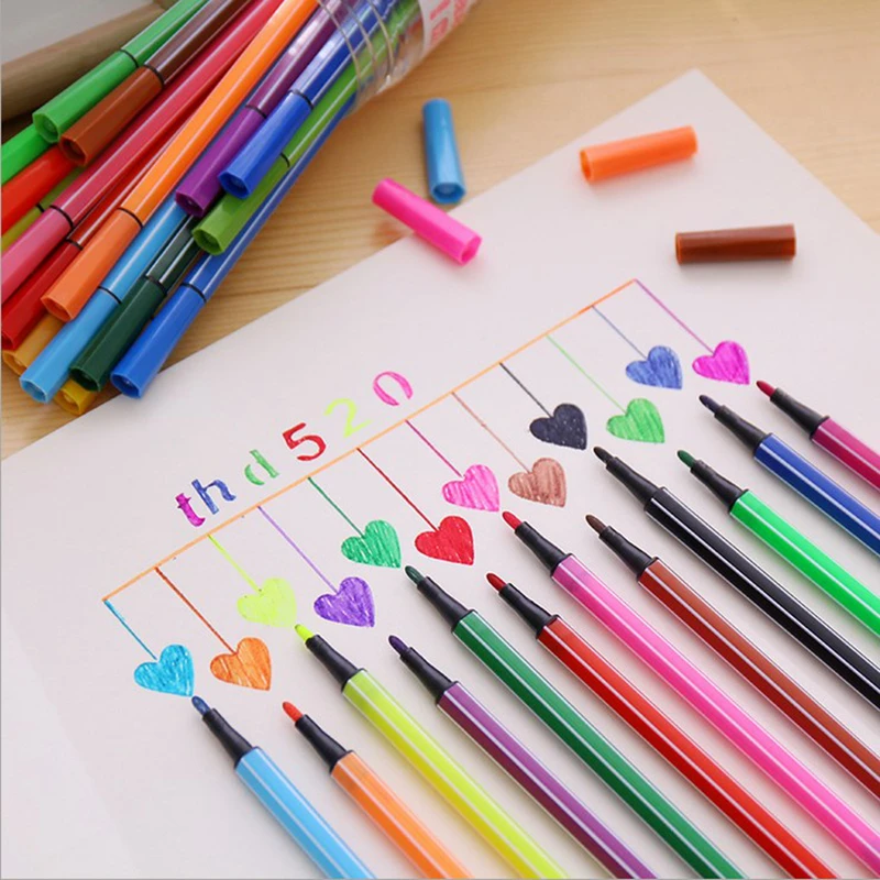  YDNZC 12/18/24/36 Colors Watercolor Pen Brush Art Markers Pen Brush Tip Children's Graffiti Pen Kin - 32982850190