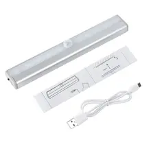 Mini LED IR Infrared Motion Detector Wireless Sensor Lighting Closet Night USB Battery Recharging Lamp Cabinet