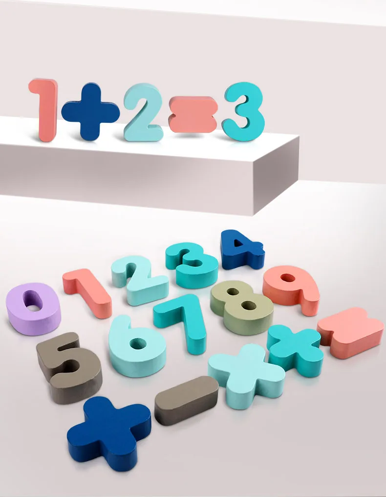 Детские игрушки деревянные игрушки Монтессори Цифровой алфавит Форма соответствия Математика головоломка Дошкольное обучение Развивающие игрушки для детей