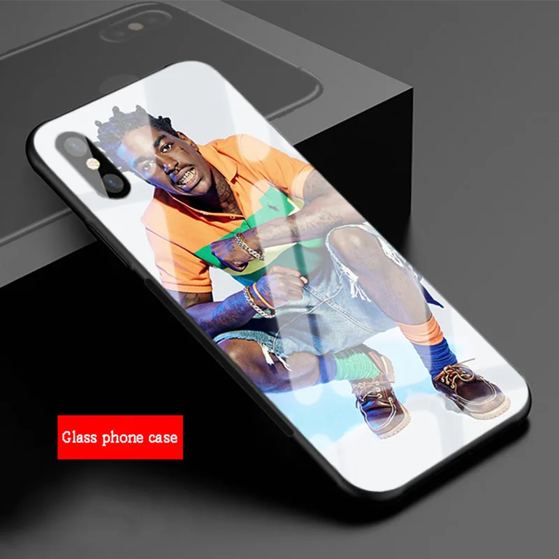 cute iphone 8 cases Kodak Black Song Tempered Glass Phone Case For iPhone 6 6plus 7 plus 8 8plus 5 5S 5C SE For iPhone X XS XR XS Max iphone 7 plus case