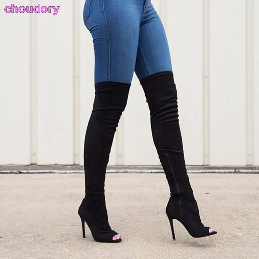 ^*Best Offers Best Selling Office Ladies Black Beige Suede Long Boots Open Toe Over The Knee Boots Zipped Slim Fit Thin High Heels Boots Shoes ^*Best Offers Best Selling Office Ladies Black Beige Suede Long Boots Open Toe Over The Knee Boots Zipped Slim Fit Thin High Heels Boots Shoes