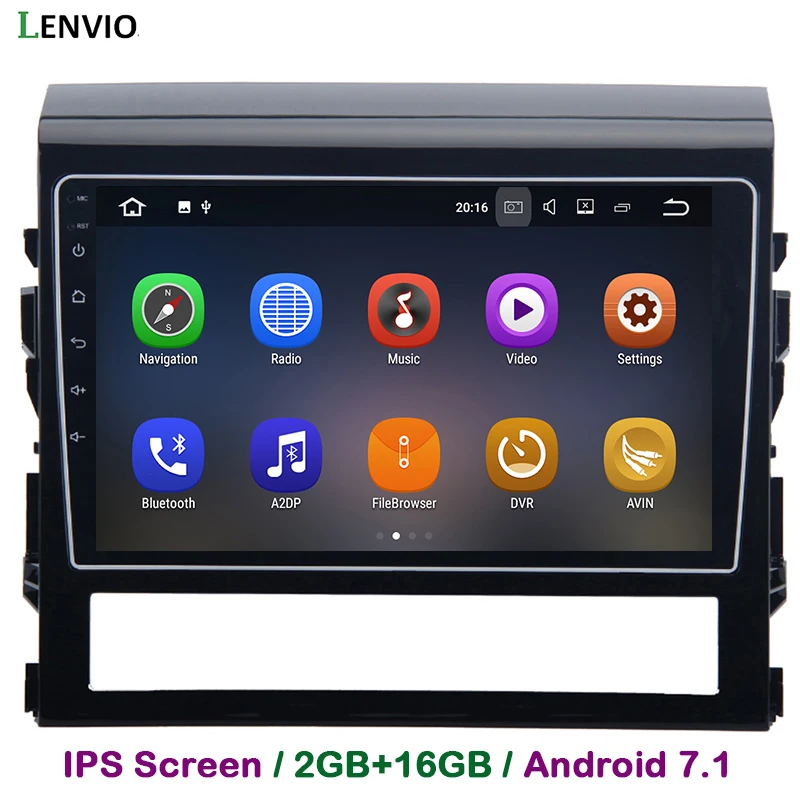 Lenvio 2G RAM Android 7 1 автомобильный dvd плеер для Toyota Land Cruiser 200 LC200 2016 2017 2018 радио GPS