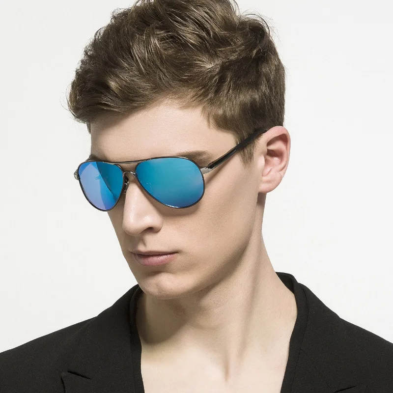 

Classic Mens Blue Coating Mirror Aviation Sunglasses Polarized Men UV400 Driving Pilot Sunglasses Man Outdoor Goggles Glasses