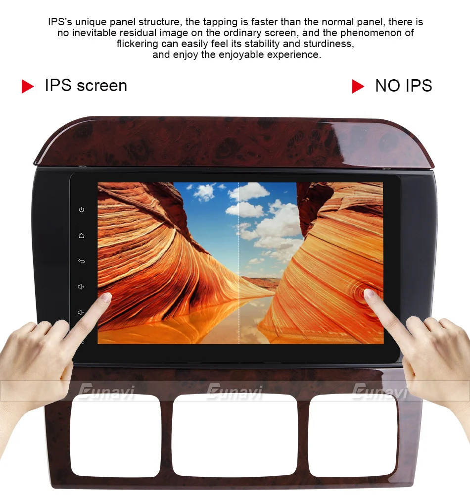 Cheap Eunavi 4 Core 2 Din Android 7.1 Car Radio Stereo Player GPS Navigation For Mercedes-Benz S-Class W220 CL-Class W215 Bluetooth 9