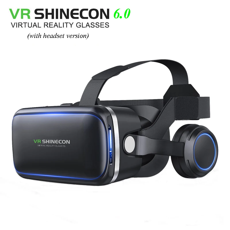 VR Shinecon 6,0 3D очки Очки виртуальной реальности google Cardboard VR BOX 2,0 VR гарнитура с наушниками gampad для смартфона