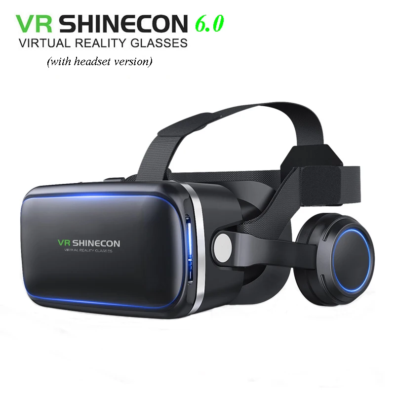 VR Shinecon 6 0 3D очки виртуальной реальности google Cardboard BOX 2 гарнитура с наушниками gampad