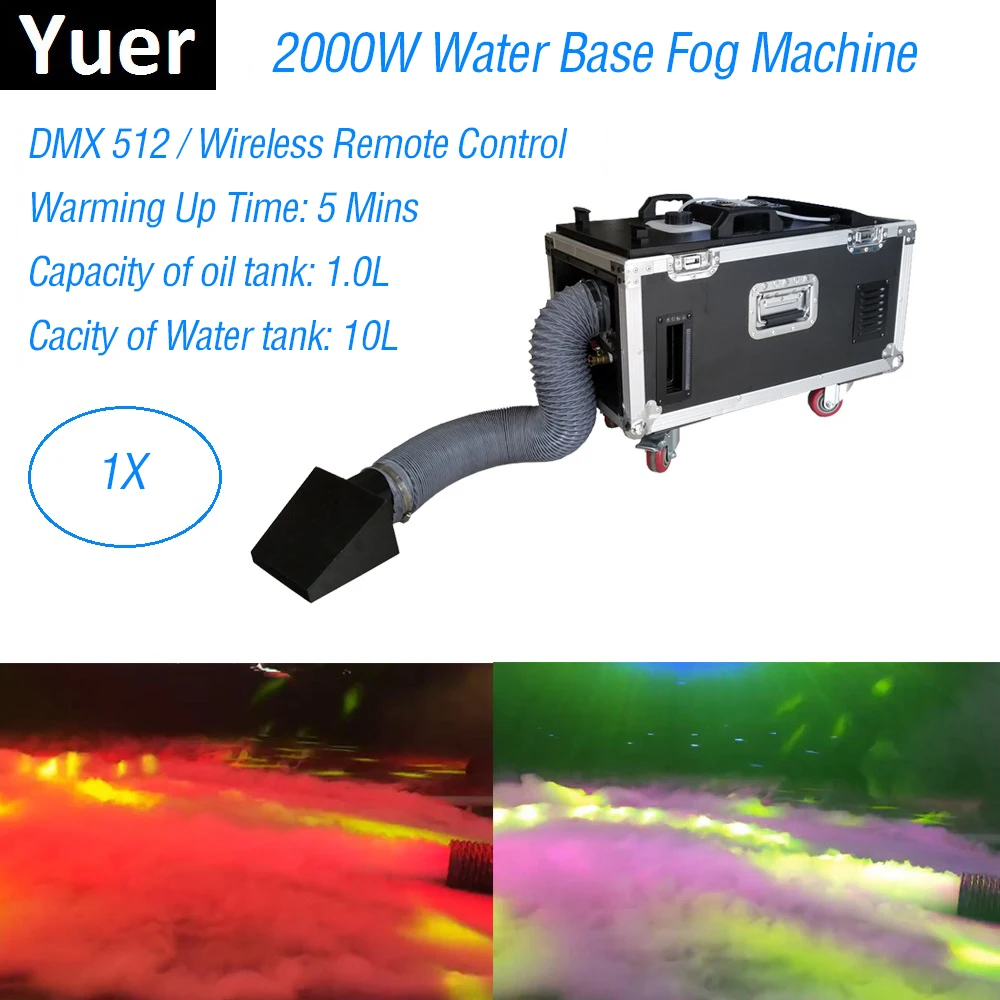 Светлая Музыка сценическое свадебное Dj оборудование 2000 Вт водная база туманная Машина DMX дистанционное управление низколежащий водный машинка для дыма Luces