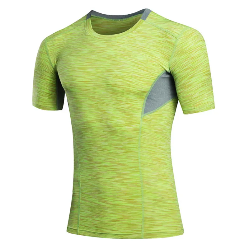 Быстросохнущие Компрессионные Мужские футболки с коротким рукавом, футболка для бега, фитнес-плотно Теннисный футбол, Джерси, спортивная одежда Demix 6013
