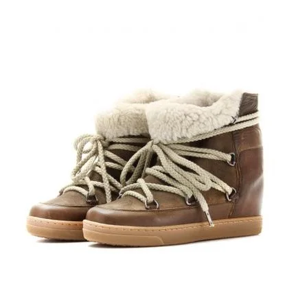 Женские зимние ботинки; высококачественные ботильоны на меху со шнуровкой; теплые зимние ботинки; повседневная обувь на танкетке, визуально увеличивающая рост; кроссовки - Цвет: as picture