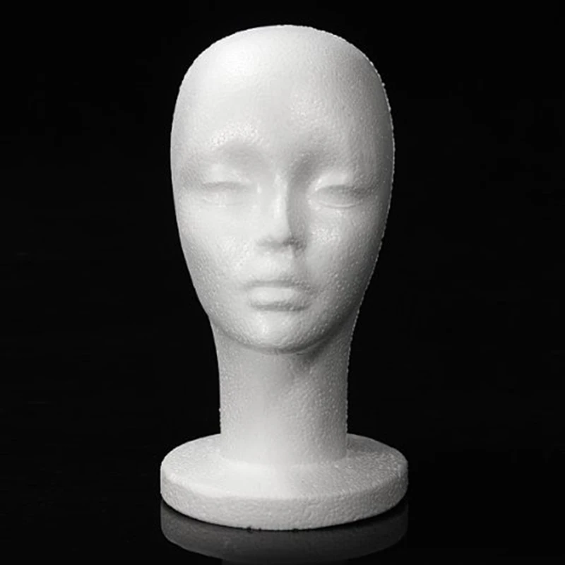 Модный женский манекен из пенополистирола с белой пеной, головной убор, манекен, манекен для головы парика, модель держателя