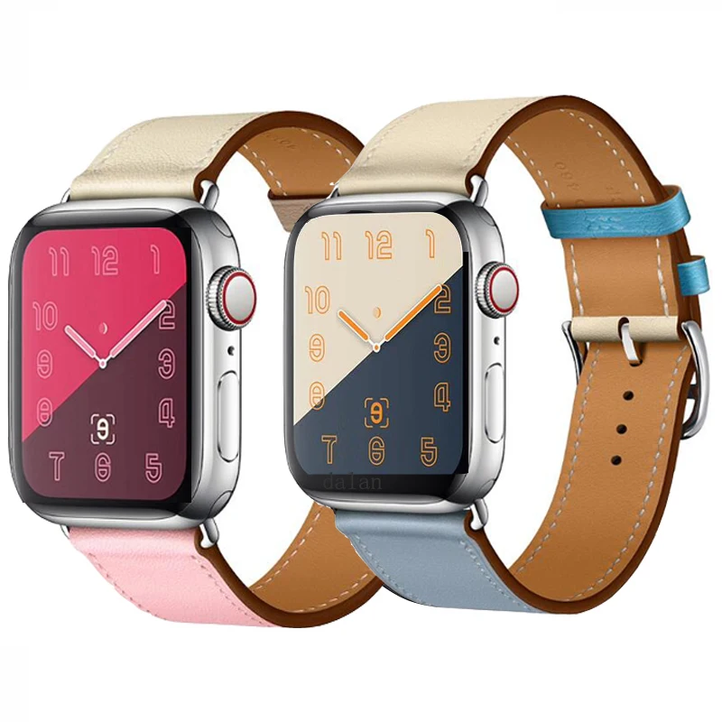 

Leather band for iWatch Series 1&2&3&4 40mm 44mm Sports Strap Single Tour loop for Apple watch 42mm 38mmseries 5